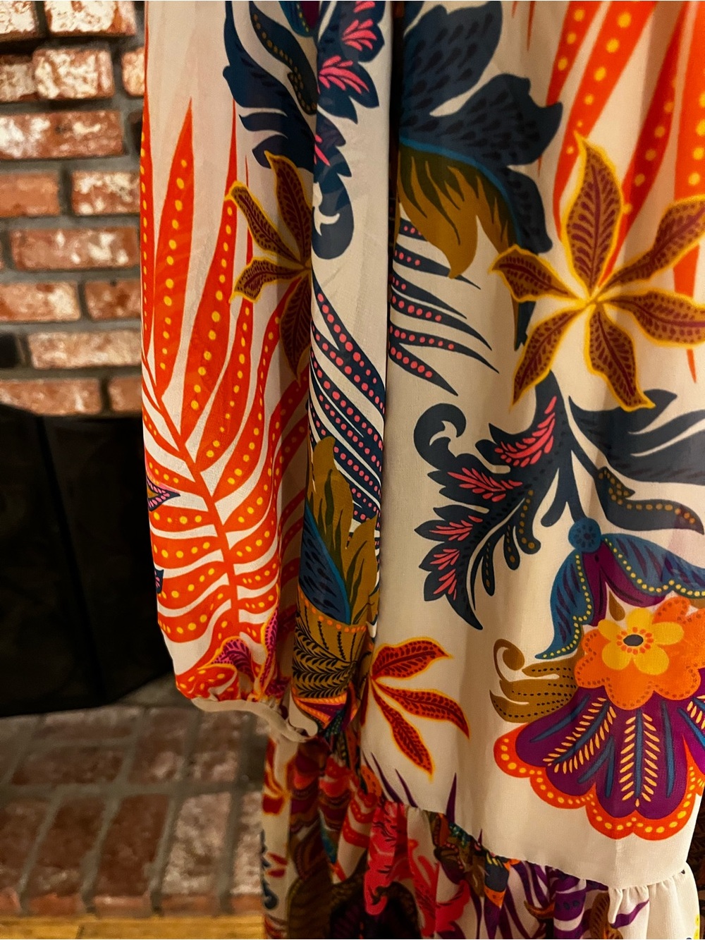 Trina Turk Multi-Color Tropical Print Long Sleeve Dress - Picture 3 of 5